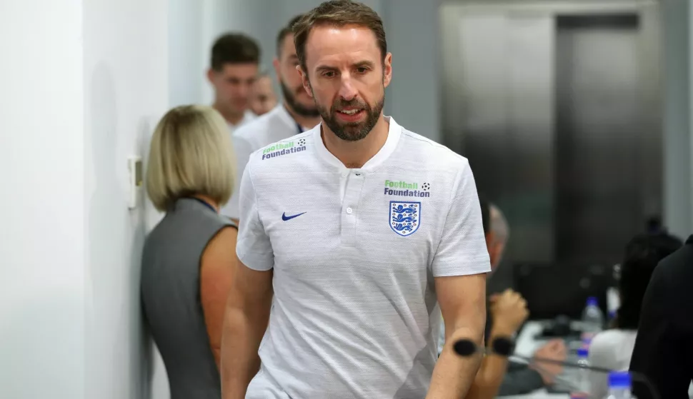 Rijeka, 11.10.2018 - Engleski izbornik Gareth Southgate tijekom tiskovne konferencije na stadionu Rujevica pred sutra&scaron;nju utakmicu UEFA Lige nacija između Hrvatske i Engleske.
foto HINA/ Damir SENČAR /ds
