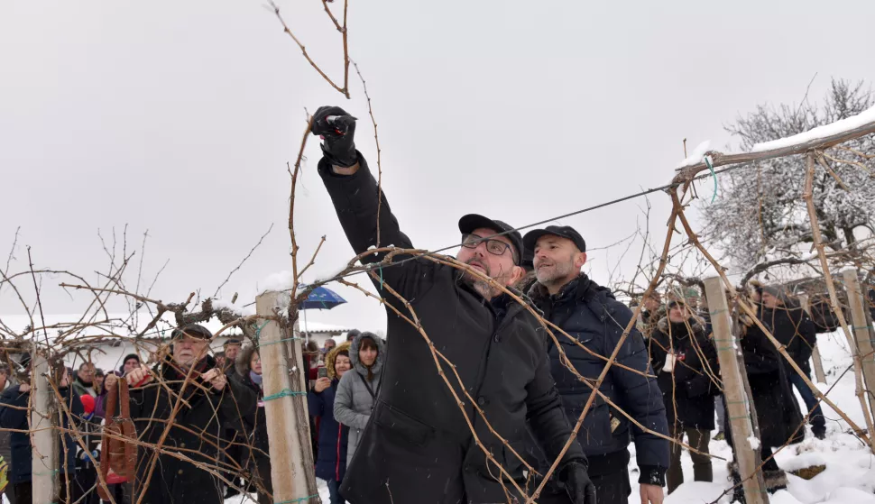 Feričanačko vince, Ivan Ergović, predsjednik Uprave Nexe grupe i Stjepan Mesić, biv&scaron;i predsjednik, 22.1.2019.