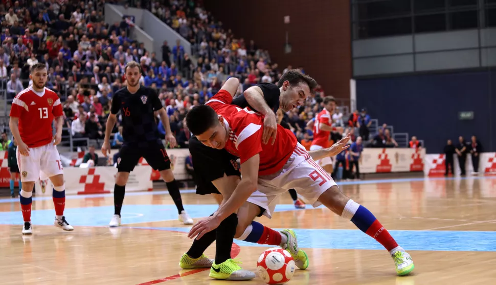 Osijek.01.02.2020. Dvorana Gradski vrt. Kvalifikacijski turnir za Svjetsko prvenstvo u futsalu. Hrvatska-RusijaNa fotografiji: utakmicaFoto:Marko Mrkonjic