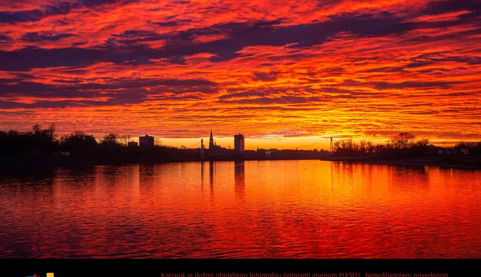 11.03.2020. Osijek - Zalazak sunca nad Osijekom. Photo: Davor Javorovic/PIXSELL