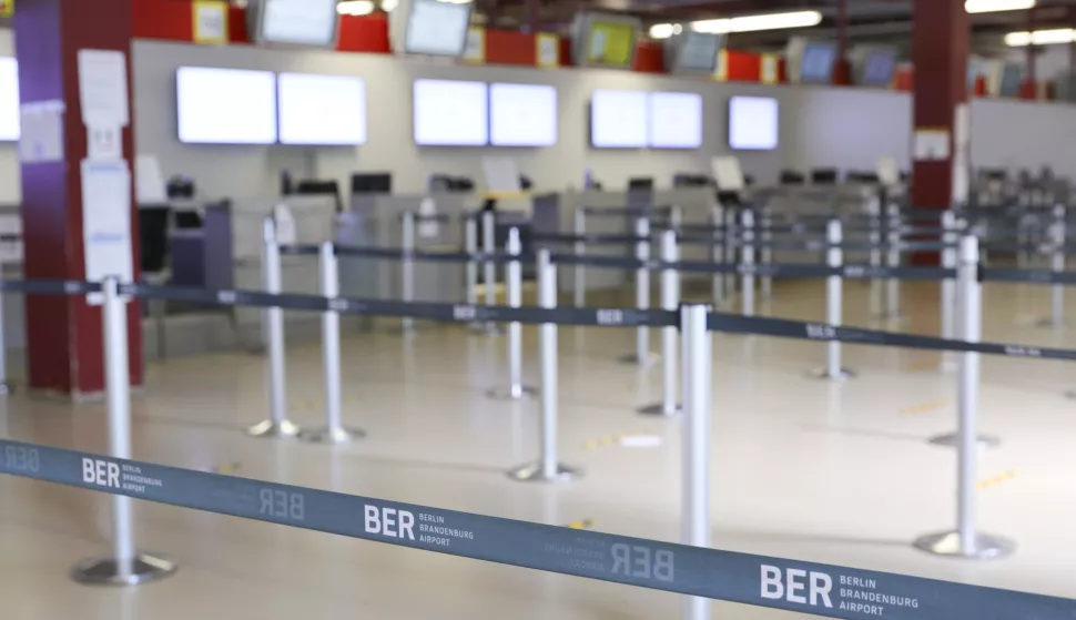 epa08433651 Terminal 'C' at Tegel Airport (TXL) in Berlin, Germany, 20 May 2020. According to reports, Berlin's northern airport will shut down in mid-June due to drop in passenger numbers amid coronavirus pandemic. EPA/OMER MESSINGER