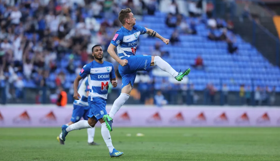 Osijek.26.05.2019.Stadion gradski vrt. 36 kolo, Maxtv 1HNL. Nk Osijek-Nk Inter ZapresicDmytro Lopa slavi golFoto:Marko Mrkonjic