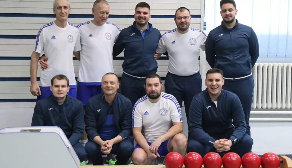 Osijek, 22.02.2020., Kuglana Pampas - kuglanje, KK Osijek - K&Scaron;K Grmo&scaron;čica (Zagreb), Prva liga - ekipa OsijekaFoto: Željko &Scaron;epić