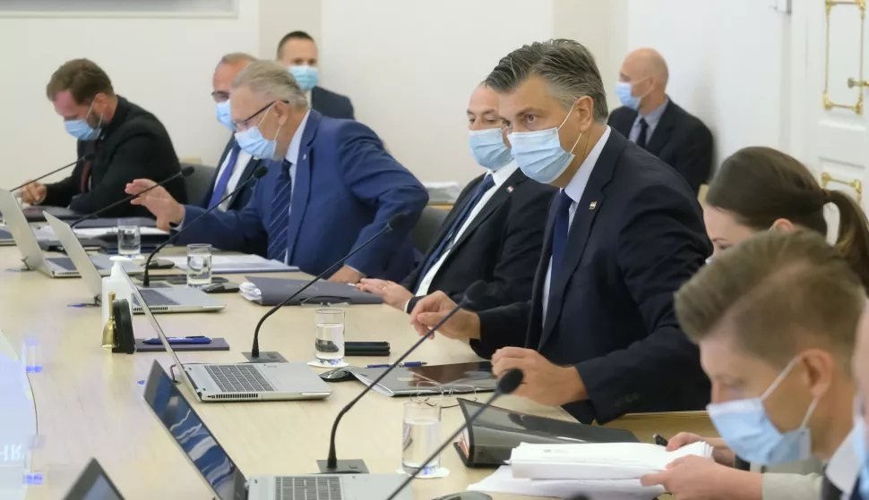 Zagreb, 20.08.2020. - Sjednica Vlade Republike Hrvatske.Na fotografiji Andrej Plenković.foto HINA/ Edvard &Scaron;U&Scaron;AK/ es
