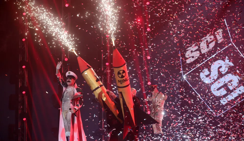 11.02.2023. Opatija - Grupa Let 3 pobjednik na Dori 2023. s pjesmom "Mama SC!". Photo: Goran Kovacic/PIXSELL