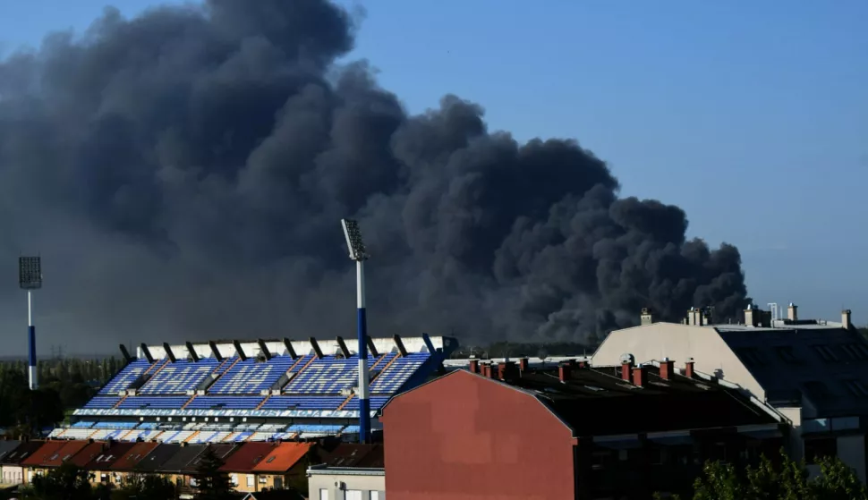 BRIJEST, DRAVA INTERNATIONAL, POŽAR, POGLED SA SJENJAKA, 4. 10. 2023. 