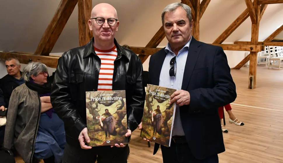 20.04.2024., Slavonski Brod - Predstavljanje stripa "Ivana Brlić-Mažuranić: Priče iz davnine". Strip su predstavili Mladen Novakovic producent i urednik i Davor Spisic scenarist. Photo: Ivica Galovic/PIXSELL