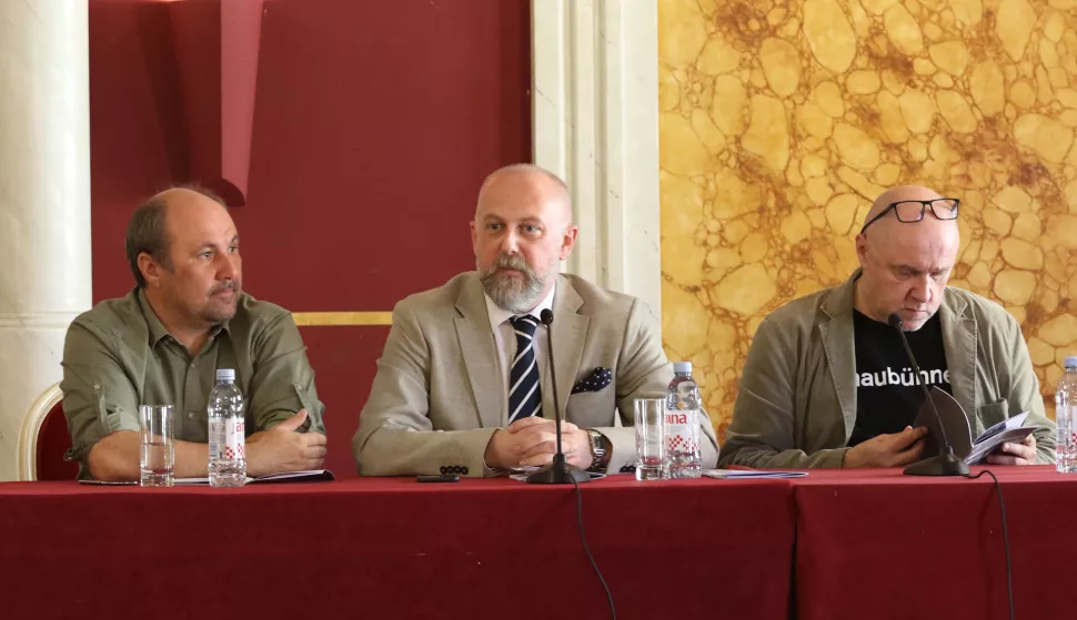 Osijek, 22. 05. 2024, Hrvatsko narodno kazaliste Osijek, HNK, press konferencija uoci premijere predstava Let iznad kukavicijeg gnijezda. snimio GOJKO MITIĆ