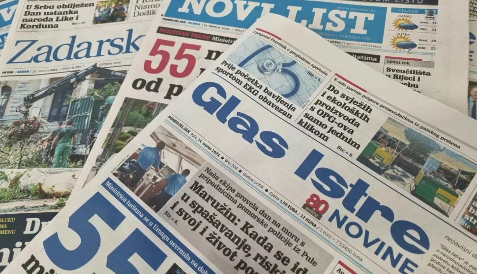 NOVI LIST GLAS ISTRE ZADARSKI LIST