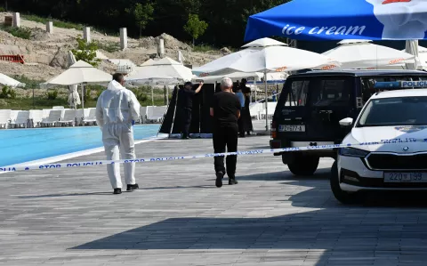 18.07.2024., Velika - ​U mjestu Velika na bazenima doslo je do utapljanja djeteta. Ocevid je u tijeku. Photo: Ivica Galovic/PIXSELL