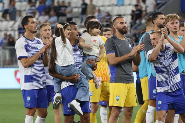 Osijek, 25. 07. 2'24, Opus Arena, Europska konferencijska liga, Drugo kolo kvalifikacija. Utakmica Osijek - FCI Levadia Tallinn. Ramon Mierez (13). Slavlje nakon utakmice.snimio GOJKO MITIĆ
