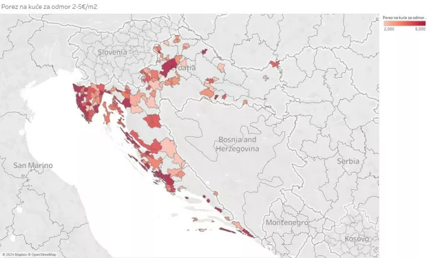 Najveći porez na kuće za odmor je u općini Draž - iznosi četiri eura