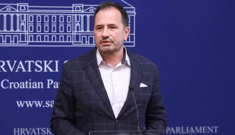 Zagreb, 09.07.2024. - Hrvatski sabor, konferencija za medije Kluba Domovinskog pokreta na temu "Akcija i reakcija – okrugli stolovi" . Na fotografiji Igor Peternel.foto HINA/ Admir BULJUBAŠIĆ/ abu