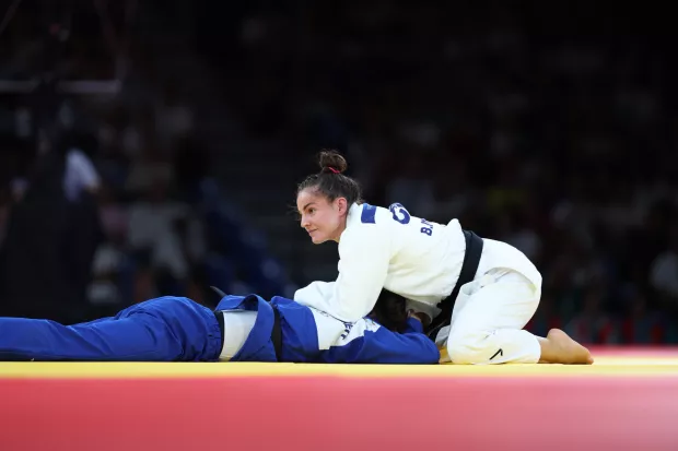 Pariz, 31.07.2024 - Hrvatska d?uda?ica Barbara Mati? tijekom finalnog me?a u kategoriji do 70 kg protiv Miriam Butkereit iz Njema?ke, na Olimpijskim igrama Pariz 2024.foto HINA/ Damir SEN?AR/ ds
