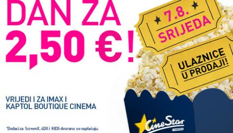 Svi filmovi u CineStaru 2,50 eura