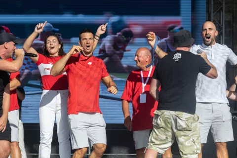 Zagreb, 07.08.2024. - Grad Zagreb organizirao je svečani doček hrvatskih olimpijaca na povratku s igara u Parizu.foto HINA/ Edvard ŠUŠAK/ es