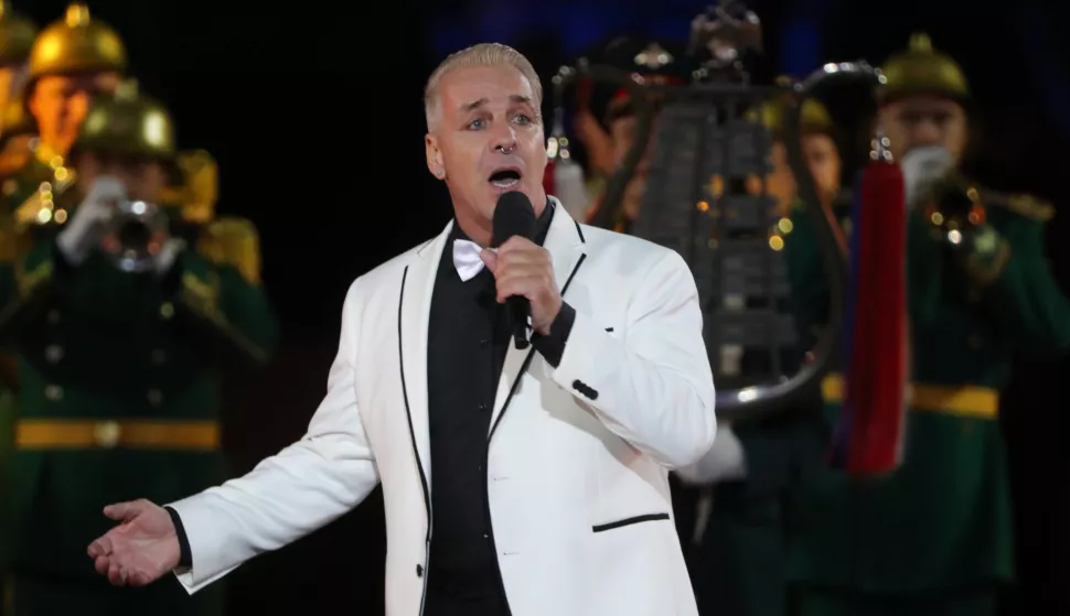 MOSCOW, RUSSIA ? SEPEMBER 5, 2021: Lead vocalist Till Lindemann of the German rock band Rammstein performs at the closing of the 2021 Spasskaya Tower International Military Music Festival in Moscow's Red Square. Sergei Karpukhin/TASS Newscom/PIXSELL