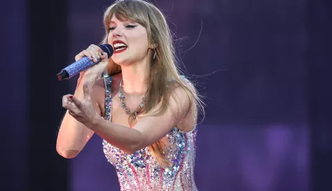 Taylor Swift performs at Soldier Field on June 2, 2023, in Chicago. (Shanna Madison/Chicago Tribune/TNS) Photo via Newscom Photo: Shanna Madison/NEWSCOM