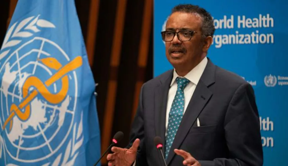 SWITZERLAND-GENEVA-WHO-WORLD HEALTH ASSEMBLY (200518) -- BRUSSELS, May 18, 2020 (Xinhua) -- World Health Organization (WHO) Director-General Tedros Adhanom Ghebreyesus speaks at the 73rd World Health Assembly (WHA) at the WHO headquarters in Geneva, Switzerland, May 18, 2020. Due to the current COVID-19 pandemic, the 73rd session of the World Health Assembly, scheduled from May 18 to 19, was held virtually. (WHO/Handout via Xinhua) Photo: XINHUA/PIXSELL