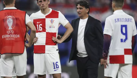 Leipzig, 24.06.2024. - Utakmica 3. kola skupine B na EURU nogometaša Hrvatska - Italija. Na fotografiji Ante Budimir, izbornik hrvatske nogometne reprezentacije Zlatko Dalić. foto HINA/ Daniel KASAP/ lsd