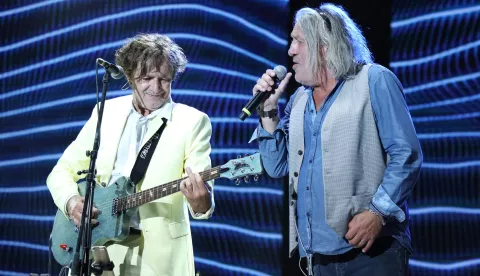 18, August, 2021, Belgrade - First day of music festival Beer fest held on embouchure. Bijelo dugme - Goran Bregovic and Mladen Vojicic - Tifa. Photo: Matija Stanisavljevic/ATAImages"n"n18, avgust, 2021, Beograd - Prvi dan muzickog festivala Beer fest na Uscu.. Photo: Matija Stanisavljevic/ATAImages