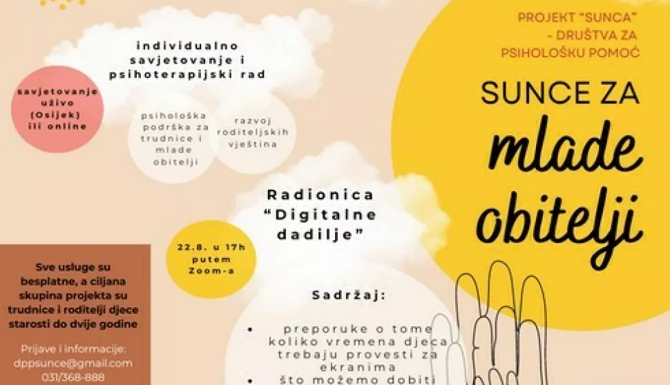 Društvo za psihološku pomoć Sunce - radionica - plakat