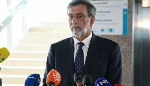 Zagreb, 19.10.2022. - Izjava ministra Radovana Fuchsa prije početka sjednice Vlade RH. Na fotografiji Radovan Fuchs.foto HINA/ Admir BULJUBA&Scaron;IĆ/ abu