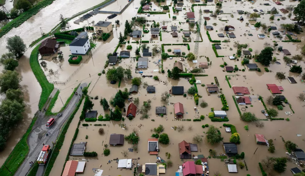 The fire brigade is evacuating residents from flooded houses in Czechowice Dziedzice, Poland, September 15, 2024. The death toll from flooding in central Europe has risen to eight people as thousands of people are evacuated from their homes in the Czechia. The floods have claimed six lives in Romania and one each in Austria and Poland. In the Czechia, four people who were swept away by waters were still missing, police said. The flooding follows days of torrential rain caused by a low-pressure system named Boris, and has led to burst river banks in several parts of the region. The system has also led to some of the worst flooding in nearly three decades in hard-hit areas in the Czechia and Poland. Photo by Dawid Markysz/Newspix/ABACAPRESS.COM Photo: Newspix/ABACA/ABACA