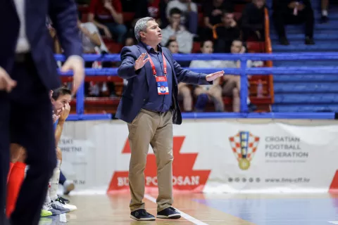 10.10.2023., Dom sportova, Zagreb - Elitno kolo kvalifikacija za FIFA Svjetsko prvenstvo u futsalu, skupina C, Hrvatska - Francuska. Marinko Mavrovic. Photo: Luka Stanzl/PIXSELL