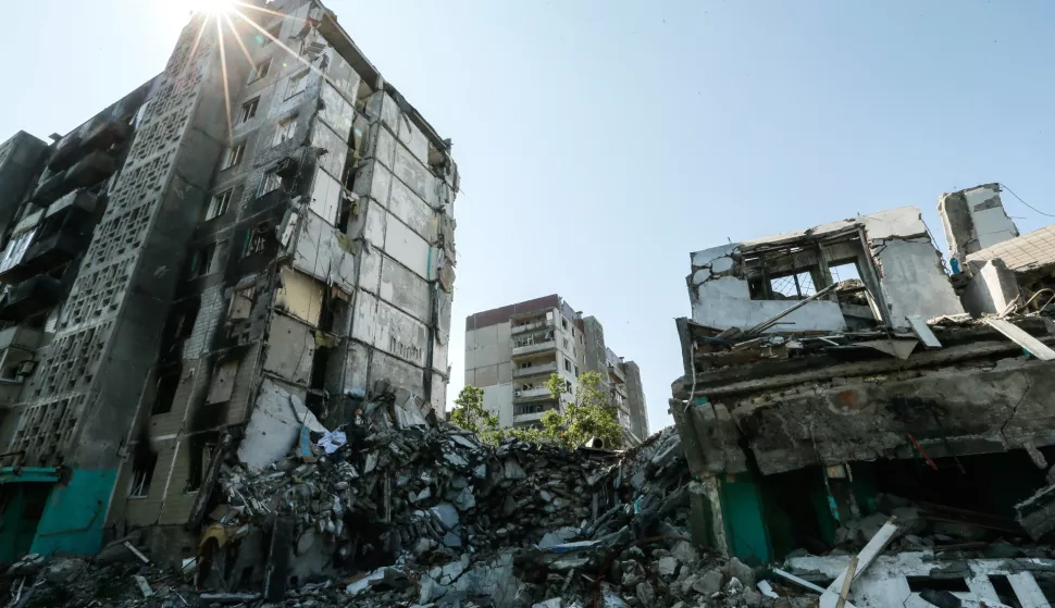 epa10750428 Destroyed apartment blocks in Vuhledar town, Donetsk region, Ukraine, 16 July 2023. Located in the southern part of Donetsk region, Vuhledar is a frontline town. Before Russia's ongoing invasion of Ukraine, the population of the town was 14432 citizens. Currently, less than 100 citizens live there, based on different calculations and since 24 February 2022, 59 citizens, including three children, have been killed. There are no buildings that are not damaged or ruined, there is no infrastructure, no water and no electricity. The Russian army tried to assault Ukrainian positions around the town, but were unsuccessful. Russian troops entered Ukraine on 24 February 2022 starting a conflict that has provoked destruction and a humanitarian crisis. EPA/OLEG PETRASYUK ATTENTION: This Image is part of a PHOTO SET