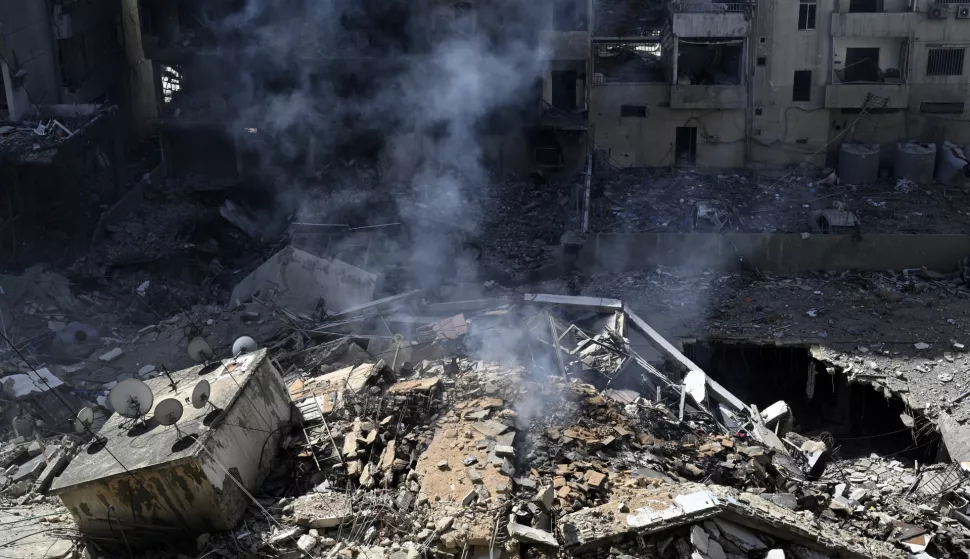 epa11637850 A damaged building following an overnight Israeli military strike, in the southern suburbs of Beirut, Lebanon, 02 October 2024. According to the Lebanese National News Agency (NNA), Israeli warplanes conducted a series of raids against multiple neighborhoods in the southern suburbs of Beirut (Dahieh) on the evening of 01 October.On 30 September Israel announced the beginning of a 'limited, localized and targeted' ground operation against Hezbollah in southern Lebanon. EPA/WAEL HAMZEH