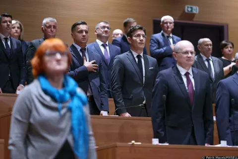 08.10.2024., Zagreb - Svecanom sjednicom kojoj su nazocili premijer Plenkovic i ministri obiljezen je Dan Hrvatskog sabora. Photo: Patrik Macek/PIXSELL