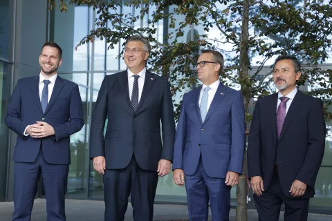 Osijek, 10. 10. 2024., Gospodarska zona Nemetin, Jabil, svečano otvorenje Jabil-a, Ivan Radić; Andrej Plenković; Fred McCoy; Victor Manuel MoralesSNIMIO BRUNO JOBST
