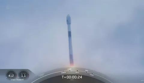 epa11647692 A still image taken from a handout video made available by SpaceX via the European Space Agency (ESA) shows a SpaceX Falcon 9 rocket carrying ESA's Hera spacecraft lifting off from Space Launch Complex 40 (SLC-40) at Cape Canaveral Space Force Station (CCSFS) in Florida, USA, 07 October 2024. ESA's first planetary defense mission, the HERA spacecraft, is headed to study the Didymos binary asteroid system. EPA/SPACEX HANDOUT -- MANDATORY CREDIT: SPACEX -- BEST QUALITY AVAILABLE -- HANDOUT EDITORIAL USE ONLY/NO SALES