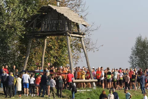 Kopačevo, 26. 10. 2024, 9. Baranjski Ferivi Polumaraton. Start 9. Baranjskog Ferivi Polumaratona, Utrka građana i štafeta "1/x"... snimio GOJKO MITIĆ