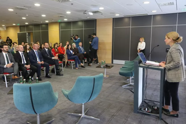Osijek, 28. 10. 2024, Hotel Osijek. Godi&scaron;nje okupljanje mreže Europe Direct i partnera u organizaciji Predstavni&scaron;tva Europske komisije. Zrinka Ujević, voditeljica Predstavni&scaron;tva Europske komisije u Hrvatskoj.snimio GOJKO MITIĆ