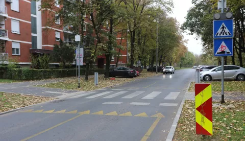 Osijek, 12. 11. 2024, Jug 2. Umaška ulica, ležeći policajci (uspornici i vibraciske trake) na kolniku. Ograničenje brzine na 30 km/h.snimio GOJKO MITIĆ