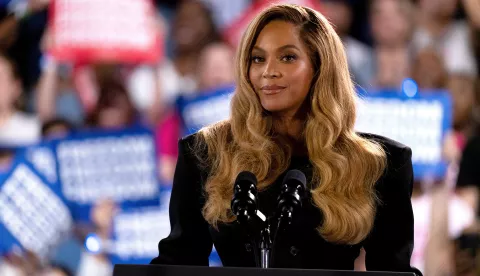 Beyonce onstage during a campaign event at Shell Energy Stadium on Friday October25, 2024 in Houston, Texas. Photo: Trish Badger/imageSPACE/Sipa USA Photo: imageSPACE/SIPA USA