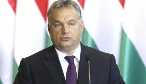 epa05569970 Hungarian Prime Minister Viktor Orban speaks during a press conference concerning the migration referendum held in Hungary on 02 October on the European Commission's proposed mandatory resettlement of migrants in member states of EU following an extraordinary session of the faction of Fidesz in the Parliament building in Budapest, Hungary, 04 October 2016. EPA/Zsolt Szigetvary HUNGARY OUT