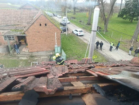 Požar kotlovnice i krovišta u mjestu Gačište, na području Općine Suhopolje