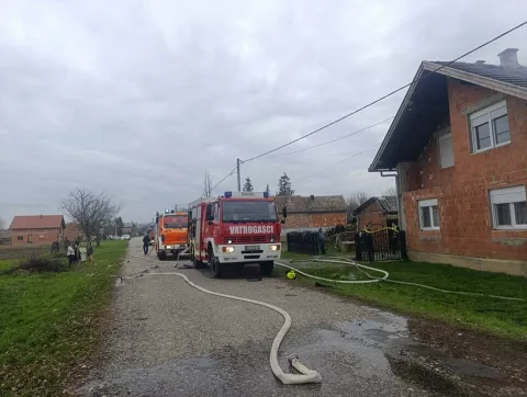 Požar kotlovnice i krovišta u mjestu Gačište, na području Općine Suhopolje