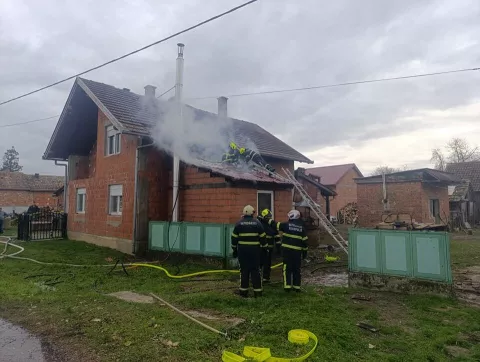 Požar kotlovnice i krovišta u mjestu Gačište, na području Općine Suhopolje