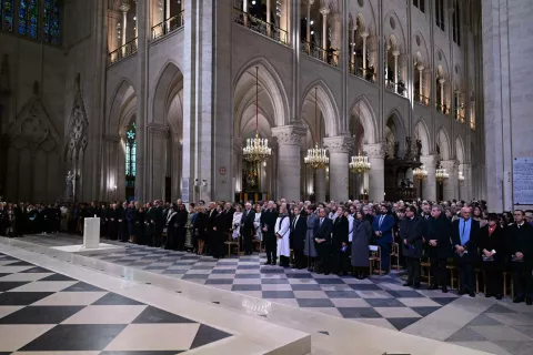 Reopening ceremony of Notre-Dame Cathedral in Paris, France on December 7, 2024, after more than five-years of reconstruction work following the April 2019 fire Photo by Eric Tschaen/Pool/ABACAPRESS.COM Photo: Pool/ABACA/ABACA