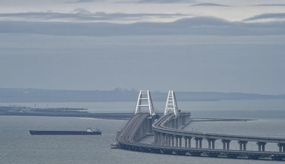 epa10524582 A general view of the Crimean Bridge in Kerch, Crimea, 14 March 2023 (issued 15 March 2023). The bridge connects the Russian mainland with the Crimean Peninsula across the Kerch Strait. In February 2014 Russian forces invaded and seized control of the Crimean Peninsula. Russia declared the annexation of Crimea on 18 March 2014, two days after the celebration of a so called 'referendum' in that territory. In a vote that reaffirmed Ukraine's 'national unity and territorial integrity', the United Nations General Assembly in the Resolution 68/262 condemned the referendum in Crimea stating it had 'no validity'. After the annexation Moscow escalated its military presence on the peninsula to solidify the new status quo on the ground and since 2015, Russia approved the 'Day of Reunification of Crimea with Russia' as a holiday marked annually on 18 March. EPA/STRINGER