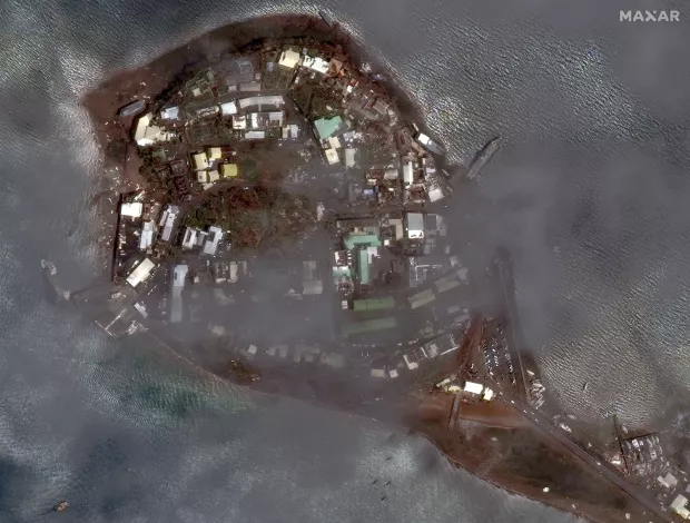 epa11781587 A handout satellite image made available by Maxar Technologies shows the port of Dzaoudzi in the French overseas territory of Mayotte, 16 December 2024. French authorities have warned that hundreds, and possibly thousands, of people have died after tropical cyclone Chido battered the French Indian Ocean territory of Mayotte on 14 December. EPA/MAXAR TECHNOLOGIES HANDOUT -- MANDATORY CREDIT: SATELLITE IMAGE 2024 MAXAR TECHNOLOGIES -- THE WATERMARK MAY NOT BE REMOVED/CROPPED --HANDOUT EDITORIAL USE ONLY/NO SALES