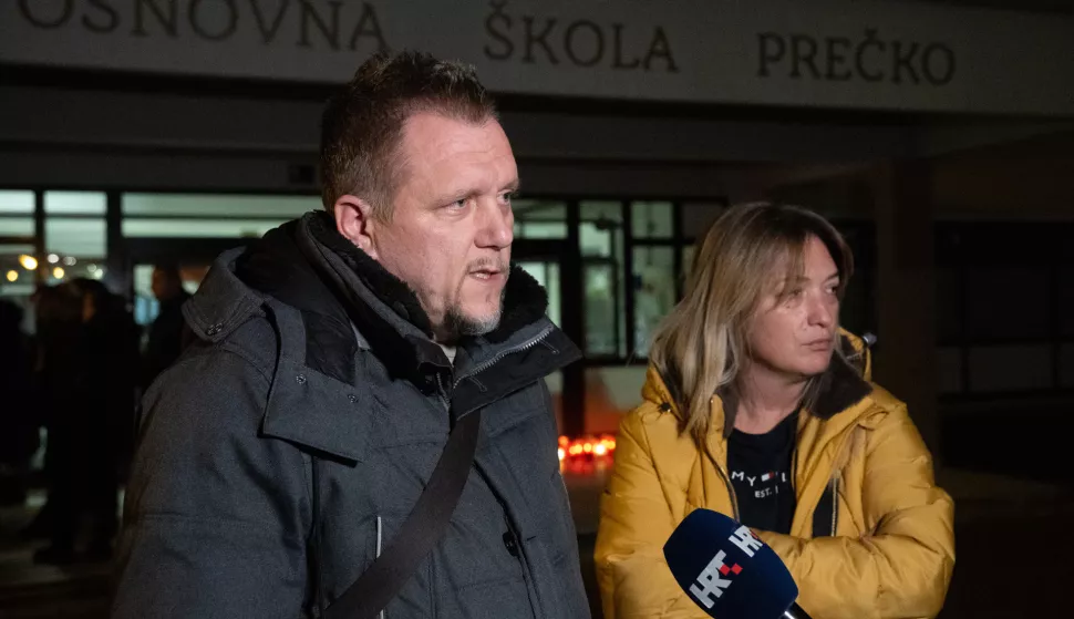 21.12.2024., Zagreb - Marko Sikirica, roditelj djeteta koje pohadja OS Precko dao je izjavu nakon sastanka s kriznim timom. Photo: Davor Puklavec/PIXSELL