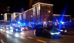 epa11787578 Emergency services at the scene after at least one person was killed and dozens injured after a car was driven into a crowd at the Christmas market in Magdeburg, Germany, 20 December 2024. Eyewitnesses told broadcaster MDR that the car drove straight into the crowd at the market in the direction of the town hall. EPA/vifogra/Eberlein