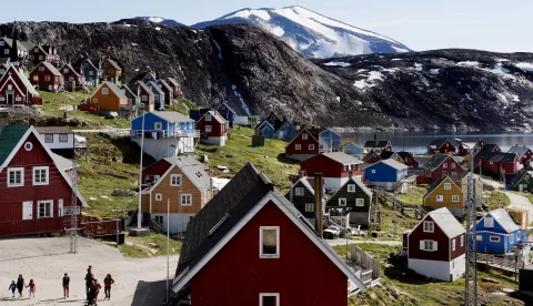 epa07775907 (FILE) - Houses in the village of Upernavik in western Greenland, 11 July 2015 (reissued 16 August 2019). According to news reports, US President Donald J. Trump has 'repeatedly' asked aides about their views on the US buying Greenland. EPA/LINDA KASTRUP DENMARK OUT