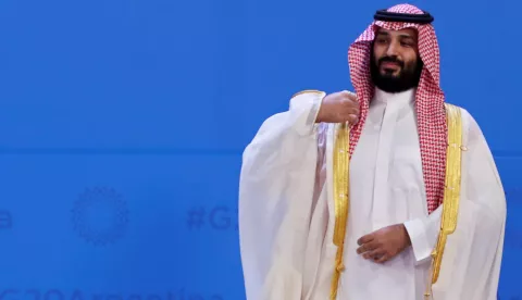 epa07199843 Saudi Crown Prince Mohammed bin Salman during the family photo of the G20 Summit, at the Costa Salguero convention center, in Buenos Aires, Argentina, 30 November 2018. The Group of Twenty (G20) Summit brings together the heads of State or Government of the 20 largest economies and takes place from 30 November to 01 December 2018. EPA/BALLESTEROS BEST QUALITY AVAILABLE