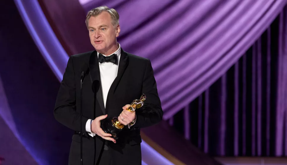 Christopher Nolan accepts the Oscar? for Directing during the live ABC telecast of the 96th Oscars? at the Dolby? Theatre at Ovation Hollywood on Sunday, March 10, 2024. (Photo by A.M.P.A.S. via Sipa USA) *** Press photos for editorial use only (excluding books or photo books). May not be relicensed or sold. Mandatory Credit *** Photo: Sipa USA/SIPA USA